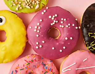 round different donuts with sprinkles
