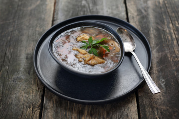 Fish soup, aromatic fish soup with vegetables and spices.