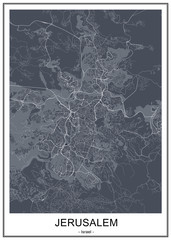 map of the city of Jerusalem, Israel