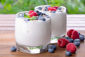 Natural Greek yogurt and wild berries