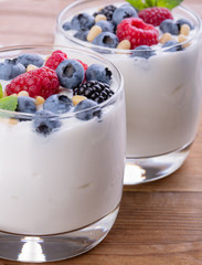 Natural Greek yogurt and wild berries