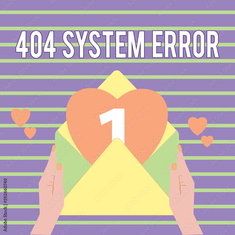 Fototapete Conceptual hand writing showing 404 System Error. Business photo showcasing message appears when website is down and cant be reached.