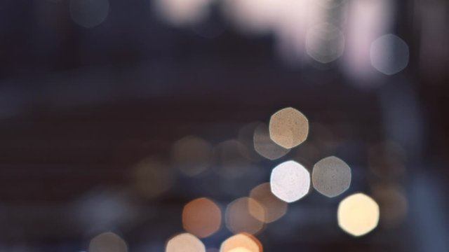 NYC New York City Brooklyn Bridge defocused abstract city night lights background