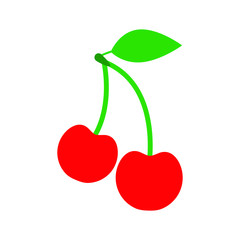 Cherry icon. red cherry sign vector