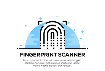 Naklejka premium FINGERPRINT SCANNER ICON CONCEPT
