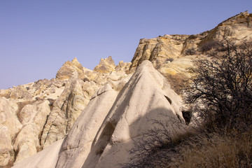 A view of the city of Goreme in the evening, Turkey.