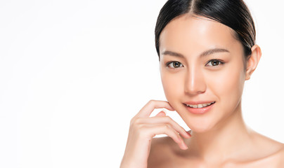 Beautiful Young Asian Woman with Clean Fresh Skin,