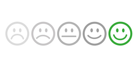 rating satisfaction feedback in form of emotions excellent good normal bad awful vector illustration EPS10