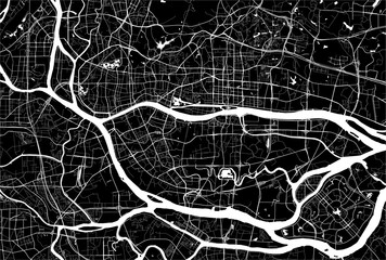 vector map of the city of Guangzhou, Canton, Kwangchow, People's Republic of China