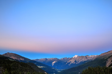 Mountain landscape. beautiful sunset in the alps