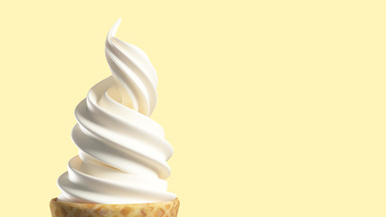 Ice Cream on white background. 3d illustration.