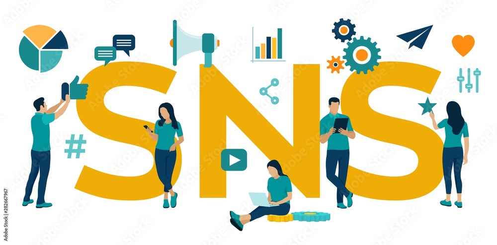 Wall mural sns. social networking service - is an online platform which people use to build social networks or 