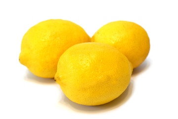 Fresh juicy lemons on white background isolated closeup