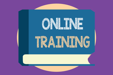 Conceptual hand writing showing Online Training. Business photo showcasing Take the education program from the electronic means.