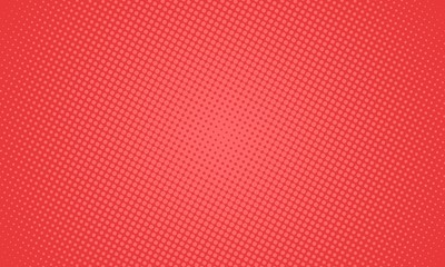 Comic pop art red background. Halftone dots style blank layout. Template design for comic book, presentation, sale or web banner.