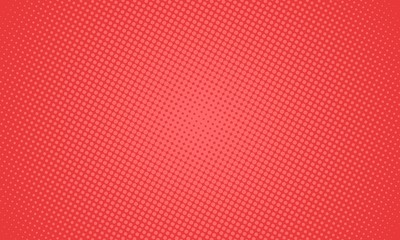 Comic pop art red background. Halftone dots style blank layout. Template design for comic book, presentation, sale or web banner.