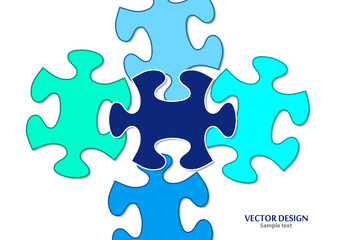 Abstract background from bright puzzle pieces. The composition is an unfinished puzzle.