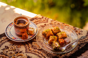 Turkish coffee, baklava and delight