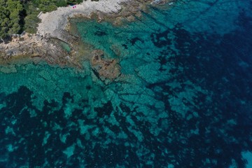 Fototapeta na wymiar Aerial view to ocean and coast