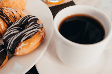 coffee with donuts