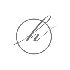 vector illustration simple elegant Initial Letter type h beauty logo with circle sign symbol Icon