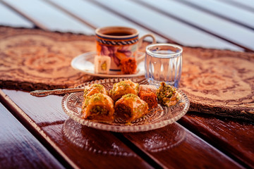 Turkish coffee, baklava and delight