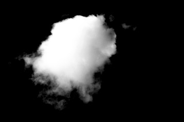 Close up White cloud on black background