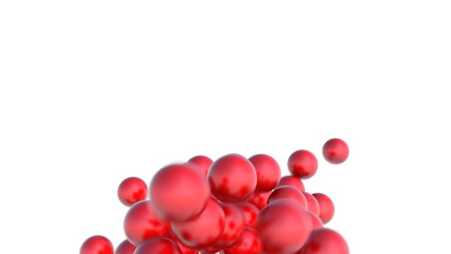 seamless background of glossy red balls in abstract motion (FULL HD)