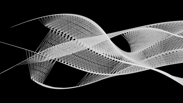 abstract graphic of flowing lines - white on black (FULL HD)