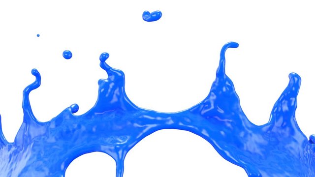 seamless blue paint splash in super slow motion, alpha included (FULL HD)