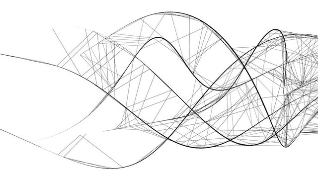 seamless graphic background of flowing black lines (FULL HD)