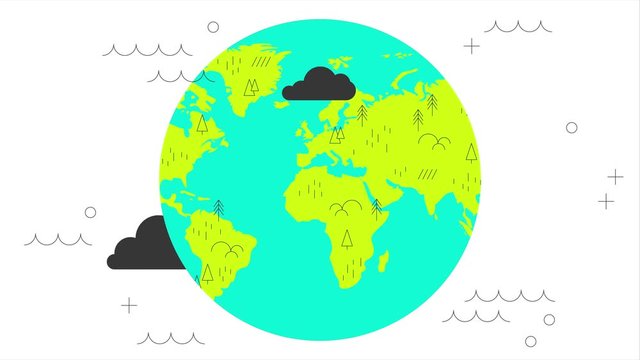 Graphic planet earth rotating animation video