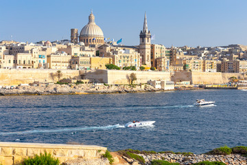 Valletta. The building of the Cathedral of St. Paul on a sunny day.