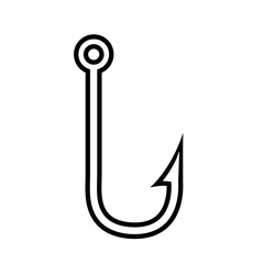 Fishing hook line icon, logo isolated on white background
