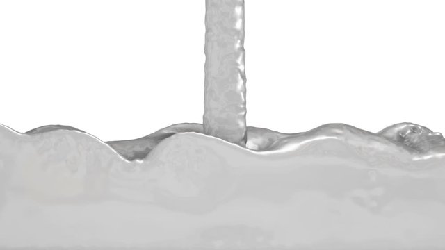 liquid silver filling up screen, alpha channel included (FULL HD)