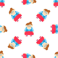 National Grandparents Day. Funny grandmother. seamless pattern