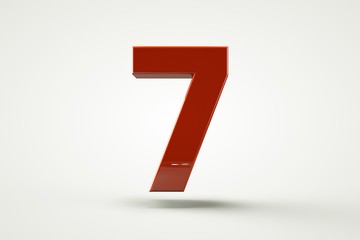 3D number with white background,number 7