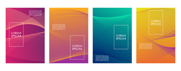 Colorful Gradient Minimal Geometric Line Pattern Background Cover Template