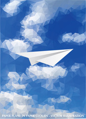 paper clouds plane