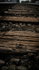 Close up railroad wood