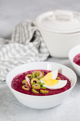 Cold beet soup with eggs - svekolnik.