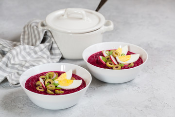 Cold beet soup with eggs - svekolnik.