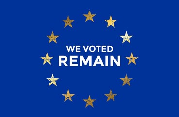 We Voted Remain EU Flag (Vintage Gold)