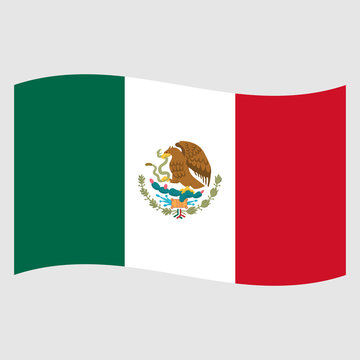 Waving flag of Mexico, vector mexican symbol