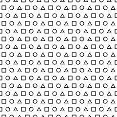 Fototapeta na wymiar High Resolution Triangle, Rectangle and Circle Pattern. Black and White Pattern perfect for Commercials, Animations or Private use.