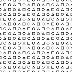 High Resolution Triangle, Rectangle and Circle Pattern. Black and White Pattern perfect for Commercials, Animations or Private use.