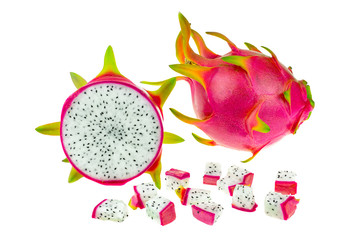Beautiful pink dragon fruit or pitaya