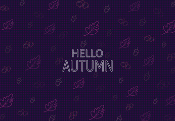Hello autumn seamless pattern with leaf, cerry. and leaf background. and Design elements for invitations, greeting cards and the template for fashion prints. 