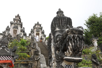 Obraz premium Amlapura, Indonesia – July 5 2018: View of the temple of Lempuyang Luhur in east Bali, Indonesia