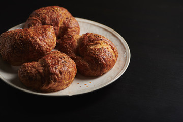 Everything Bagel Croissants on Plate